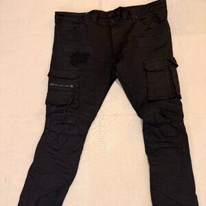 Black Cargo / Moto Pants • Streetwear Fashion • Size 44/32